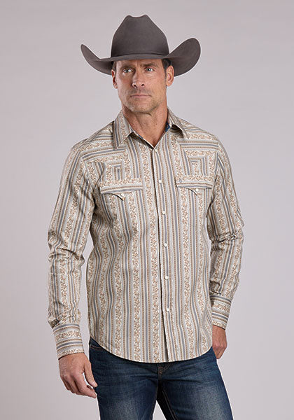 Mens Stetson Frontier Wallpaper Western Shirt