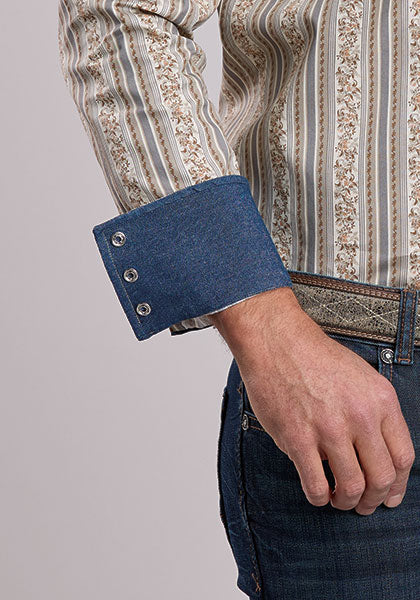 Mens Stetson Frontier Wallpaper Western Shirt