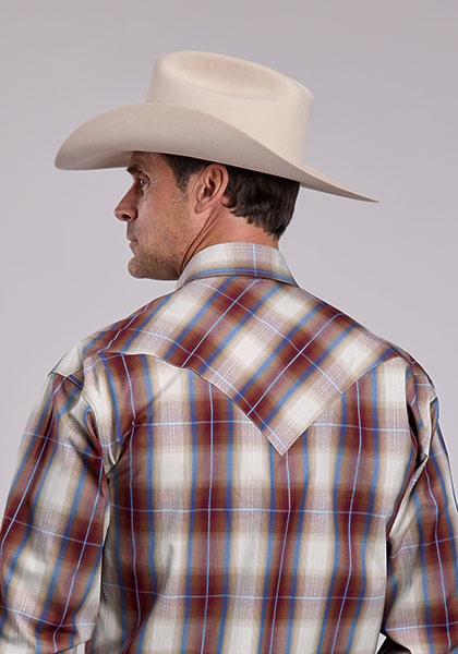 Mens Stetson Forever Plaid Western Shirt