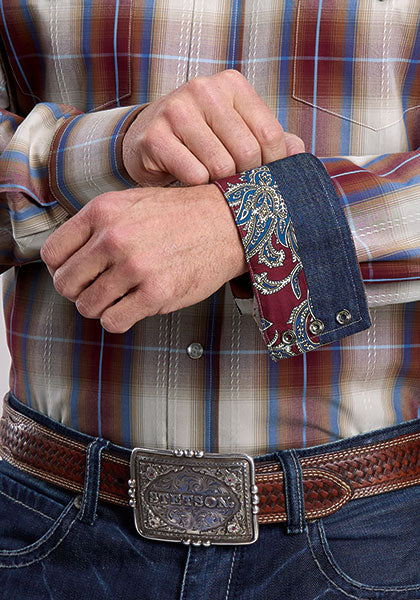 Mens Stetson Forever Plaid Western Shirt
