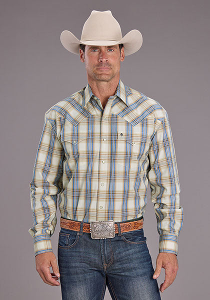Mens Stetson Cinnabar Plaid Western Shirt