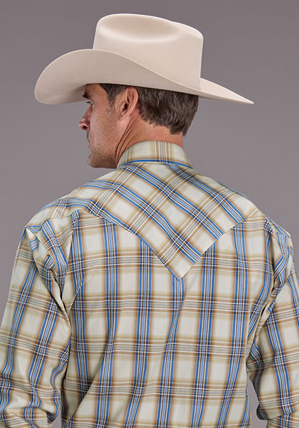Mens Stetson Cinnabar Plaid Western Shirt