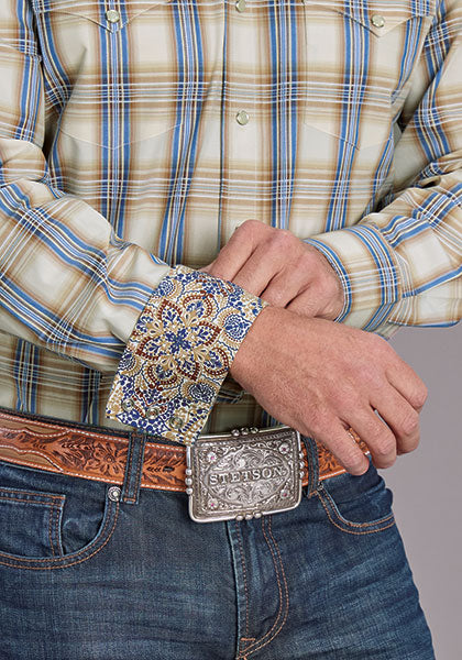 Mens Stetson Cinnabar Plaid Western Shirt