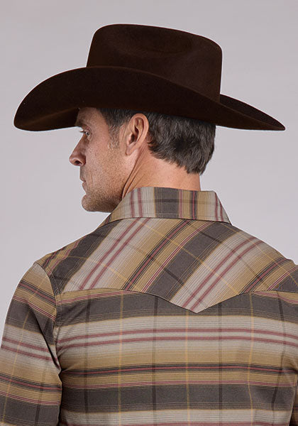 Mens Stetson Serape Plaid Western Shirt
