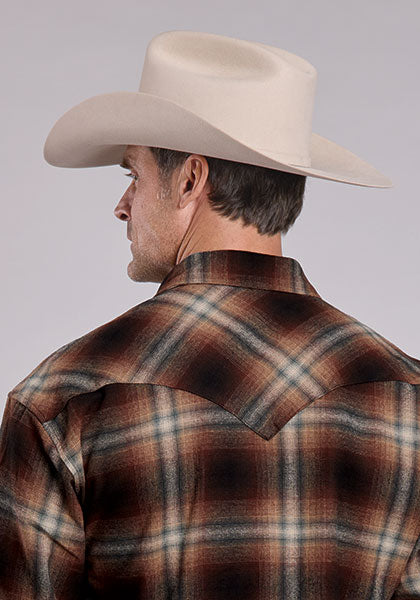 Mens Stetson Ombre Flannel Western Shirt