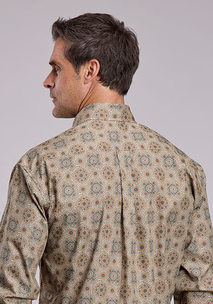 Mens Stetson Gold Coin Medallion Western Shirt