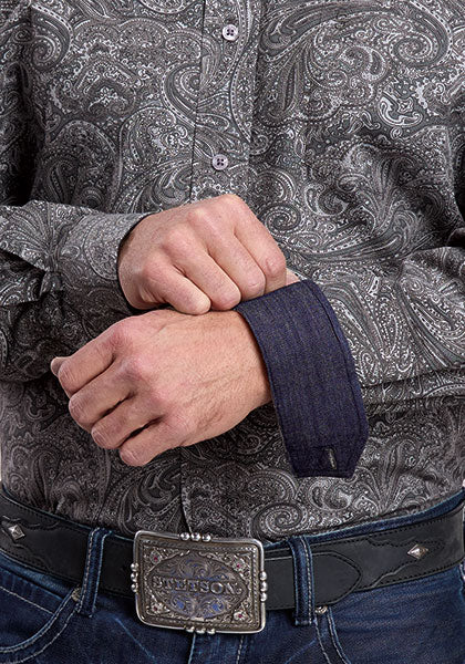 Mens Stetson Smoke Paisley Western Shirt