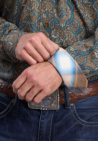Mens Stetson Medallion Paisley Western Shirt