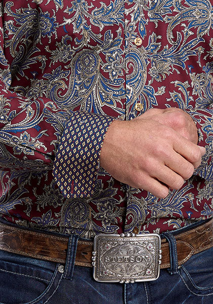 Mens Stetson Ruby Paisley Western Shirt