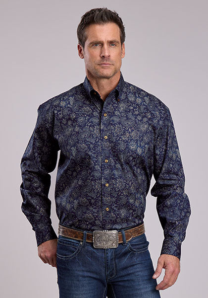 Mens Stetson Midnight Sky Western Shirt
