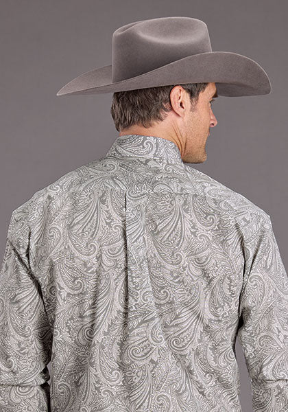 Mens Stetson Smoke Paisley Western Shirt