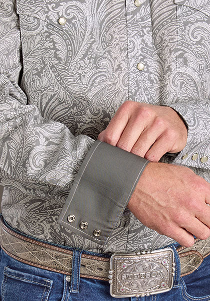 Mens Stetson Smoke Paisley Western Shirt