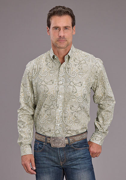 Mens Stetson Sand Dollar Paisley Western Shirt