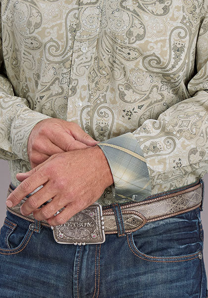 Mens Stetson Sand Dollar Paisley Western Shirt