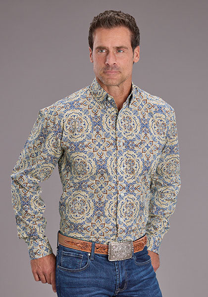 Mens Stetson Summer Paisley Western Shirt