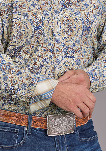 Mens Stetson Summer Paisley Western Shirt