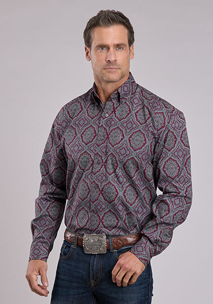 Mens Stetson Medallion Paisley Western Shirt