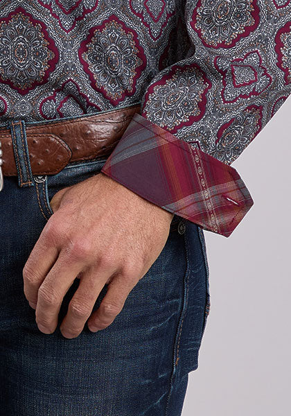 Mens Stetson Medallion Paisley Western Shirt