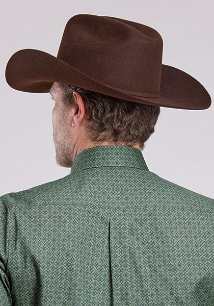 Mens Stetson Sage Lattice Western Shirt