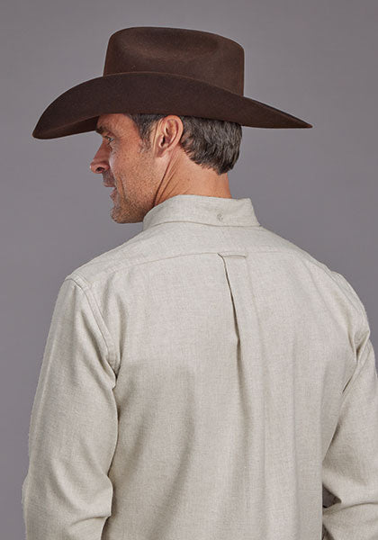 Mens Stetson Heathered Flannel Western Shirt