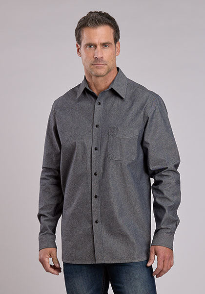 Mens Stetson Navy Denim Western Shirt