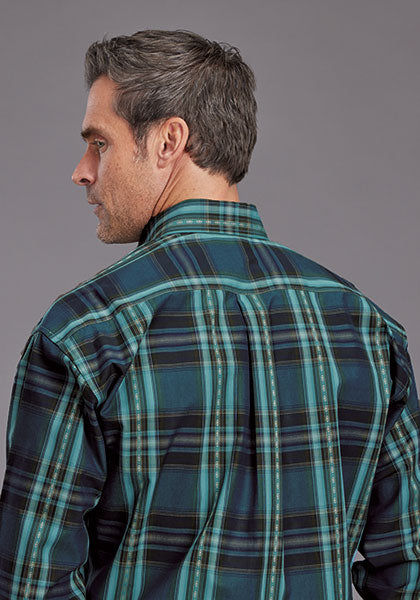 Mens Stetson Lake Plaid Western Shirt