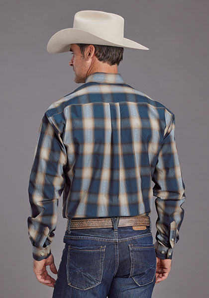 Mens Stetson Vintage Blue Western Shirt