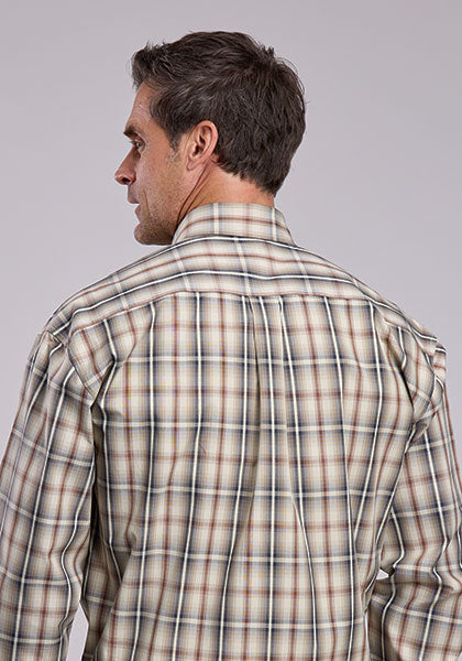 Mens Stetson Winter Wheat Plaid Western Shirt