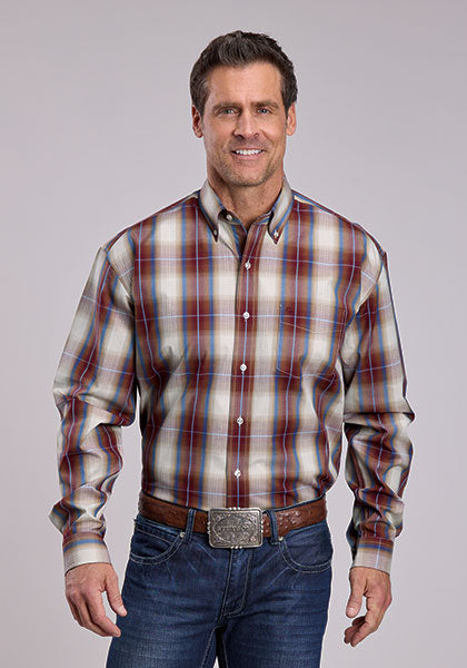 Mens Stetson Forever Plaid Western Shirt