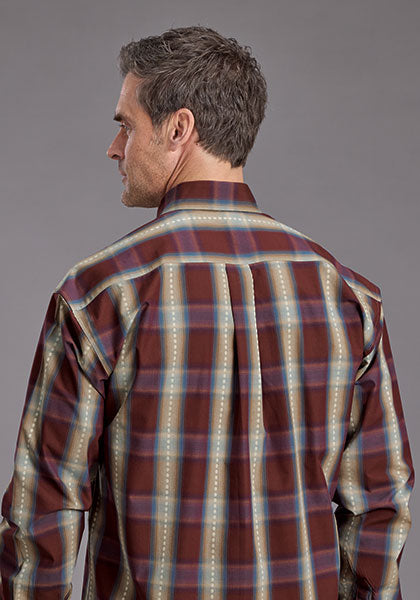 Mens Stetson Red Rock Plaid Western Shirt