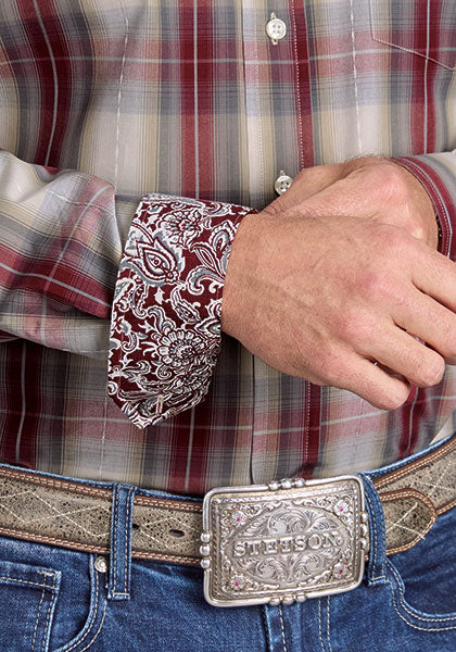 Mens Stetson Diamond Ranch Plaid Western Shirt
