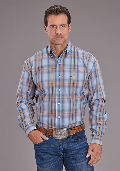 Mens Stetson Sunrise Plaid Western Shirt
