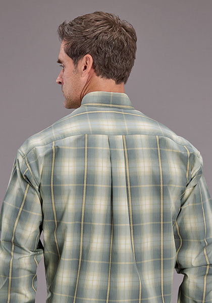 Mens Stetson Gold Dust Plaid Western Shirt