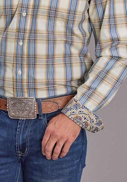 Mens Stetson Cinnabar Plaid Western Shirt