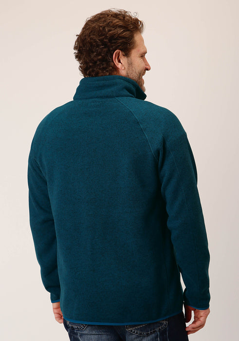 Men's Stetson Blue Quarter Zip Western Sweater