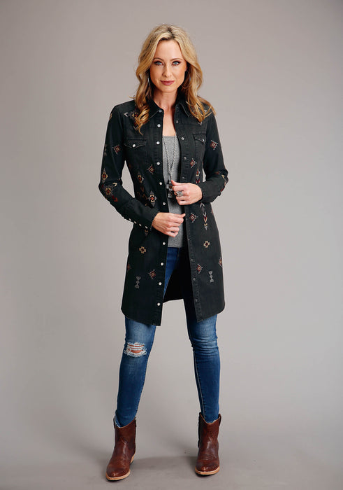 Women's Stetson Black Denim Western Shirt Dress