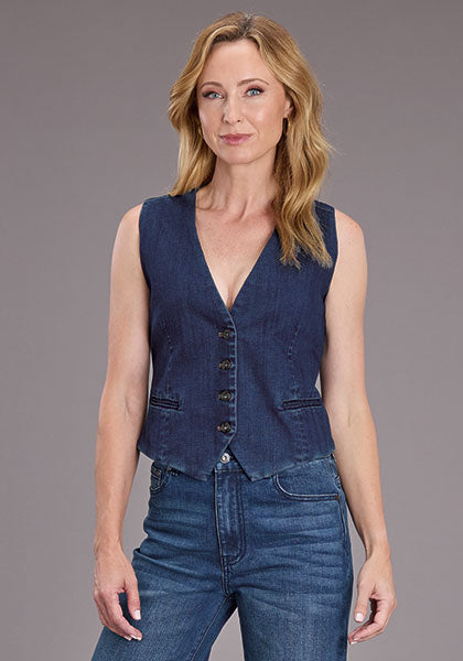 Women's Stetson Dark Wash Stretch Denim Vest