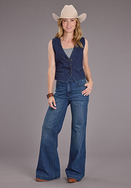 Women's Stetson Dark Wash Stretch Denim Vest