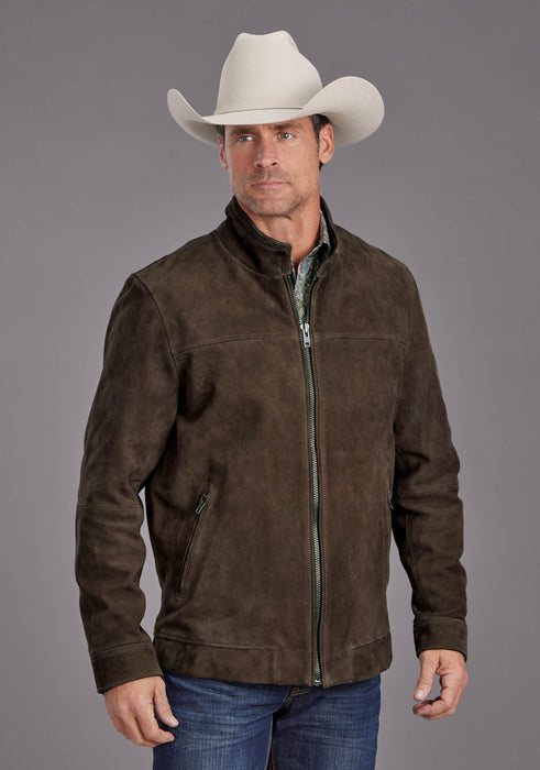 Men's Stetson Brown Suede Western Jacket - Main Image