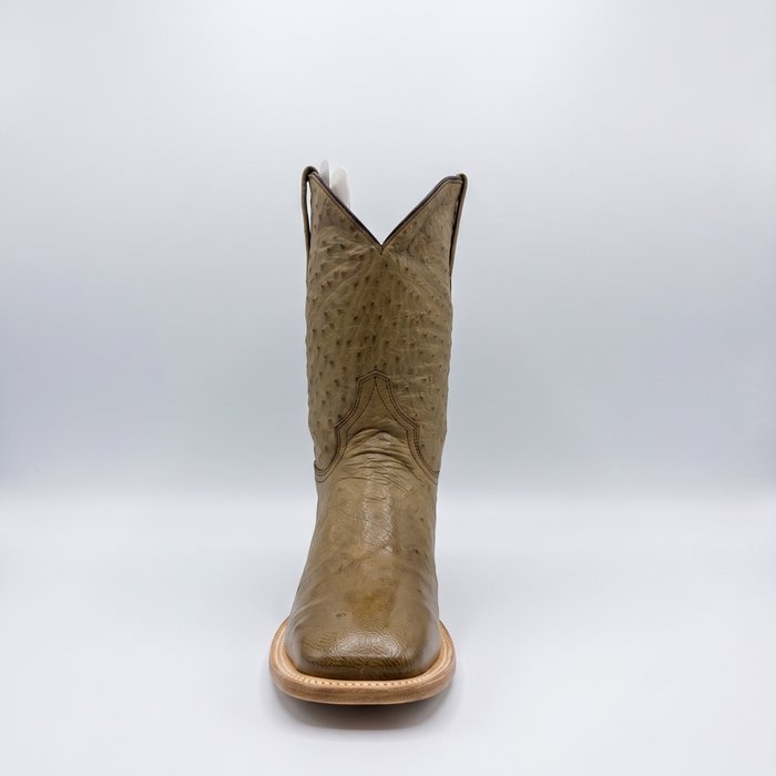 Mens Stetson Dark Tan Smooth Ostrich Square Toe Boot