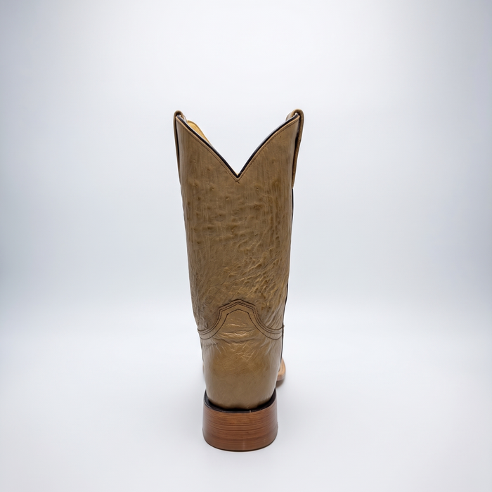 Mens Stetson Dark Tan Smooth Ostrich Square Toe Boot