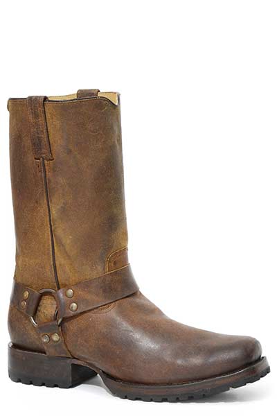 Mens Stetson Oily Brown Biker Boot