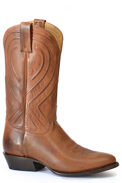 Mens Stetson Cognac Round Toe Boot