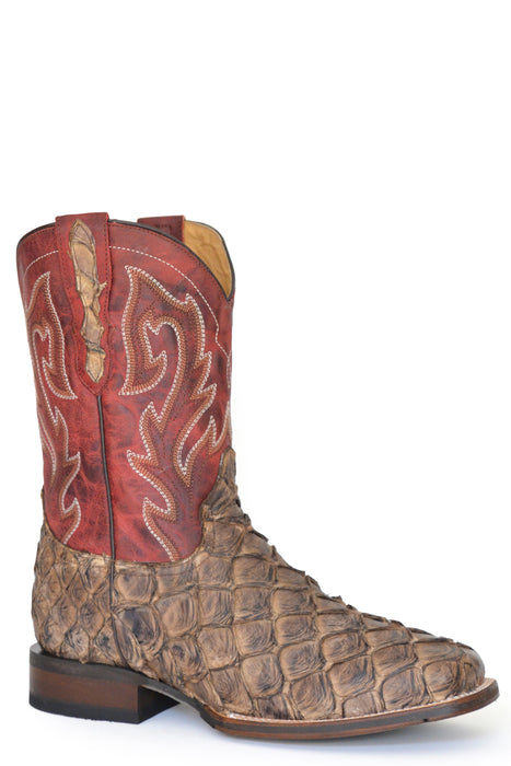 Men's Stetson "Predator" Pirarucu Square Toe Boot