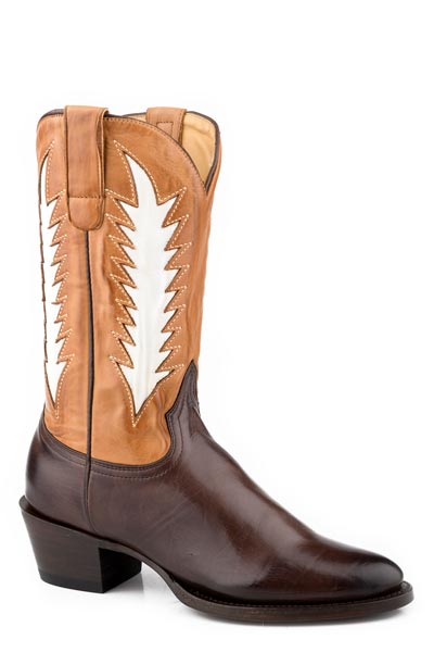 Women's Stetson Chocolate & Gold Round Toe Boot