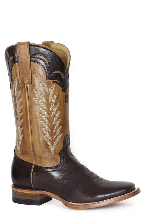 Women's Stetson Chocolate & Gold Square Toe Boot