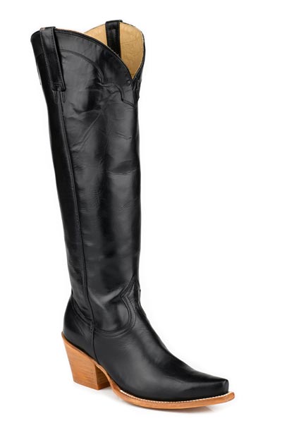 Women's Stetson Tall Black Snip Toe Boot