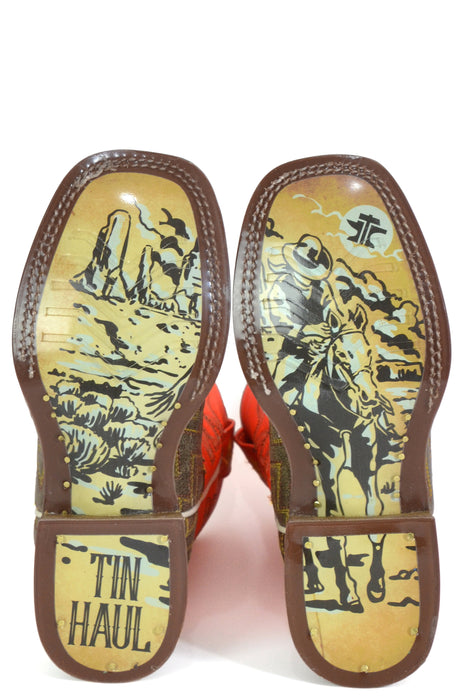 Boys Tin Haul "Neon Thunder" Square Toe Boot