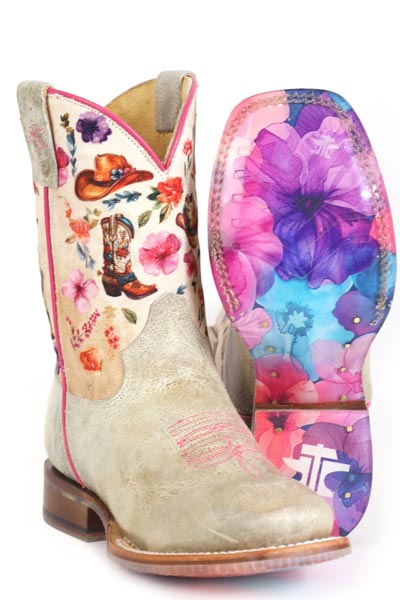 Girls Tin Haul "Lets Go Cowgirl" Square Toe Boot
