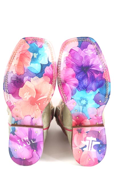 Girls Tin Haul "Lets Go Cowgirl" Square Toe Boot